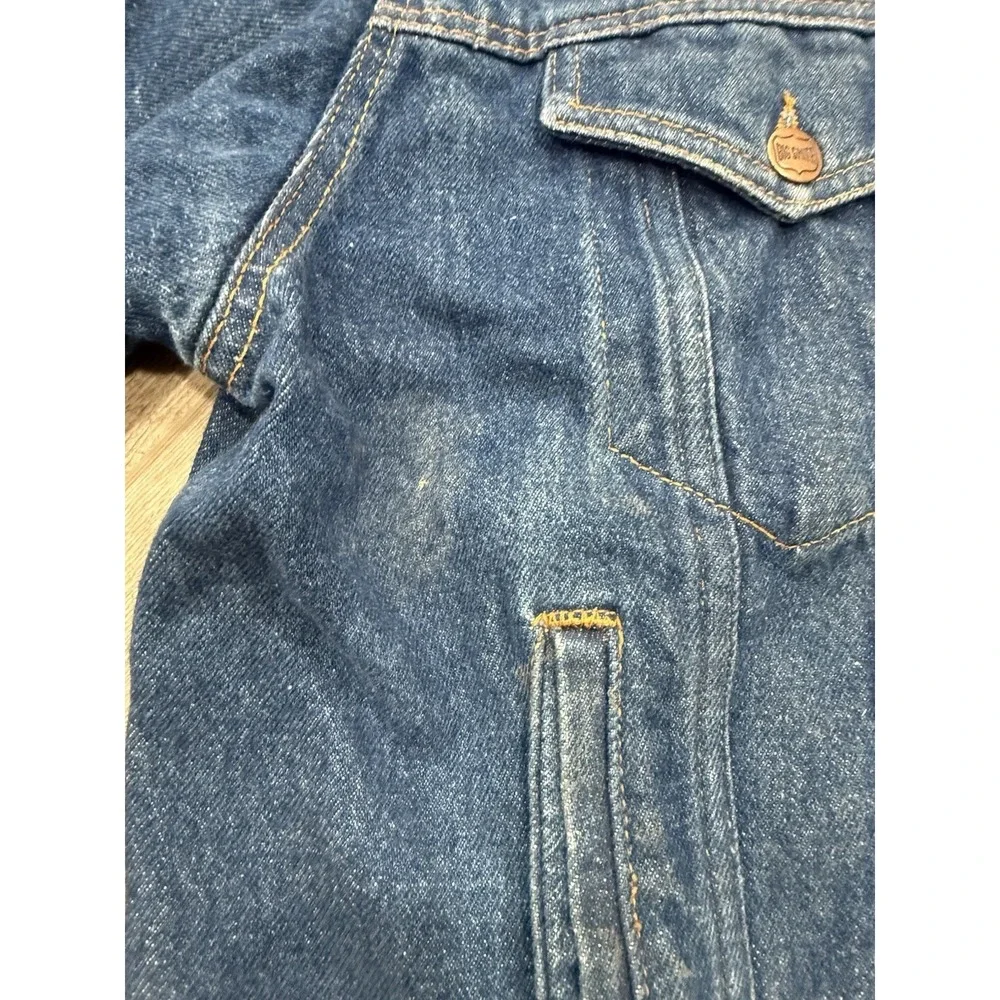 VTG 70s Mens Big Smith Dark Denim Chore‎ Coat Barn Jacket Large Made USA